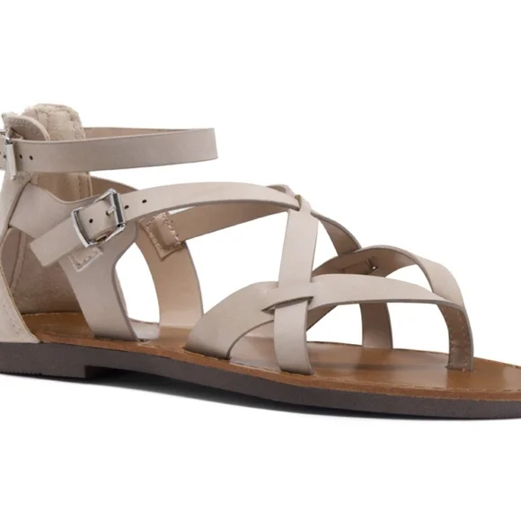 Ladies Open Toe Ankle Strap Gladiator Flat Sandals - Picture 2 of 2